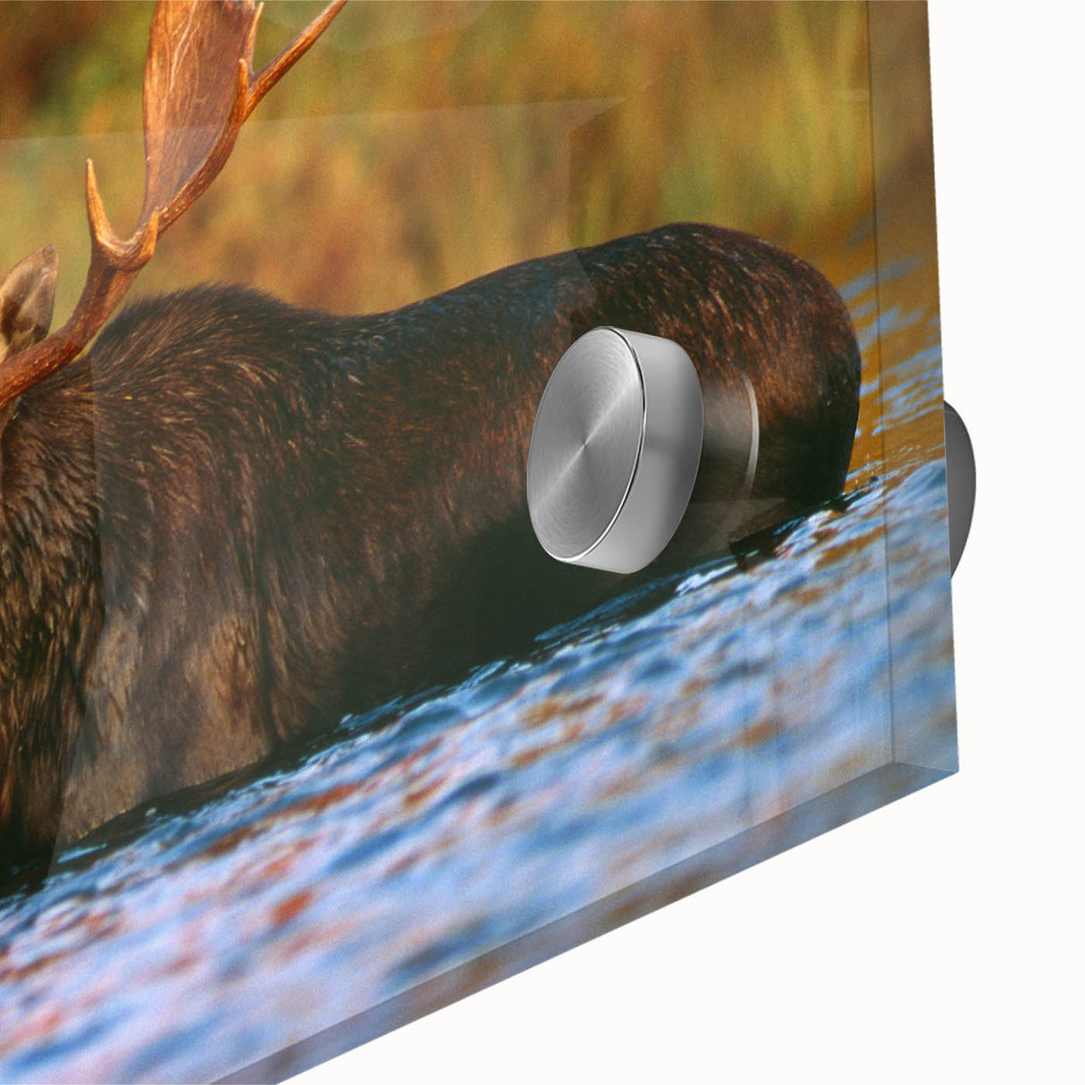 Large abstract wall art featuring a New Hampshire landscape in muted earth tones on acrylic glass.