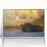 Acrylic framed wall art of New Hampshire scenery in art deco style, ideal for modern nursery decor.