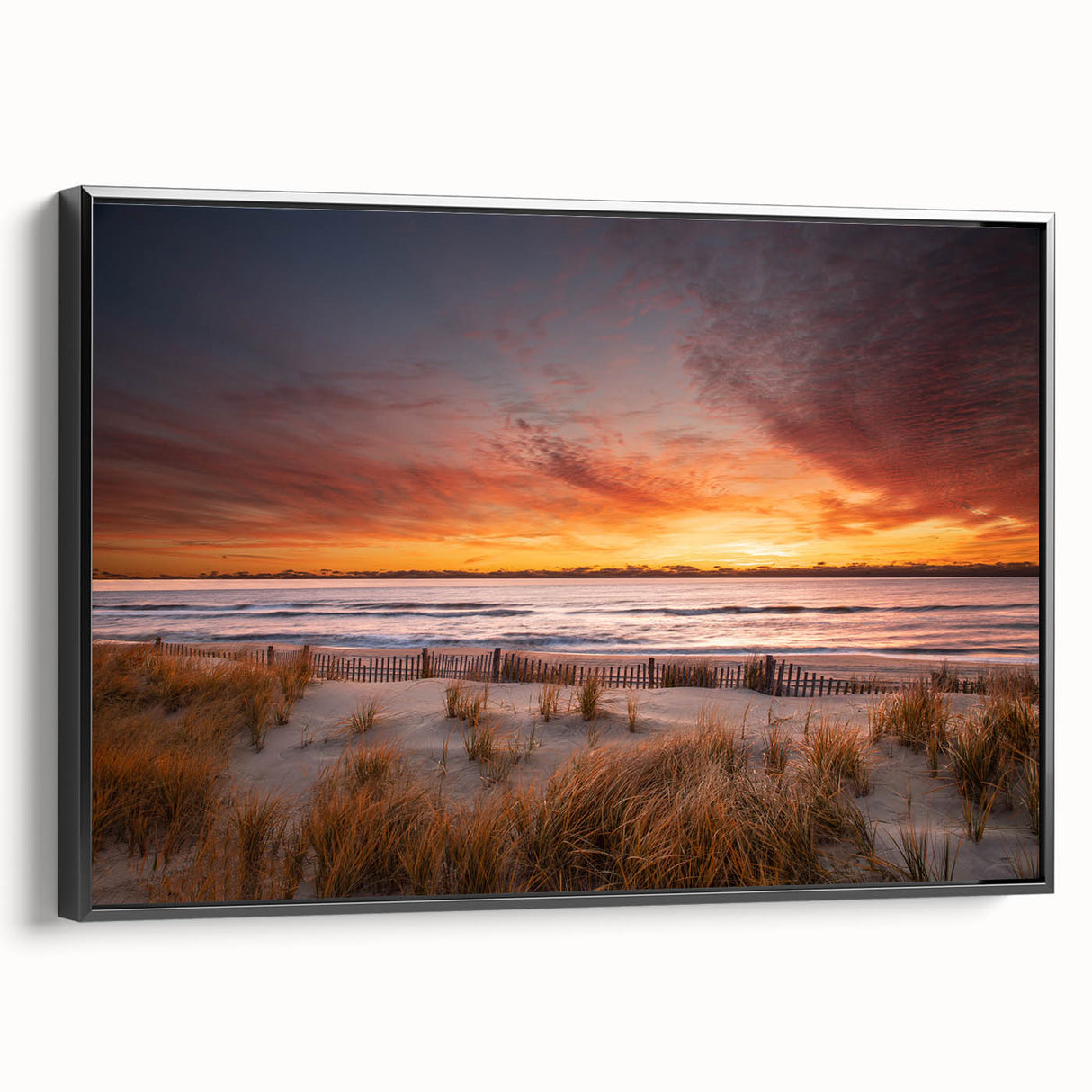Black and white framed canvas featuring a vintage New Jersey landscape, ideal for bedroom wall art.