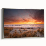Framed canvas of a New Jersey landscape painting in muted colors, ideal for living room decor.