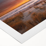Art deco poster featuring a New Jersey scenery in muted earth tones on rolled canvas, suitable for dining room wall art.