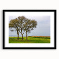 Abstract art print of the Outer Banks with vibrant, colorful textures on a large framed canvas.