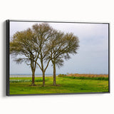 Black and white framed canvas of the Outer Banks landscape, featuring vintage poster art style, ideal for bedroom wall decor.