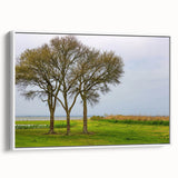 Vintage poster art of Outer Banks with vibrant colors on a large framed canvas, ideal for living room decor.