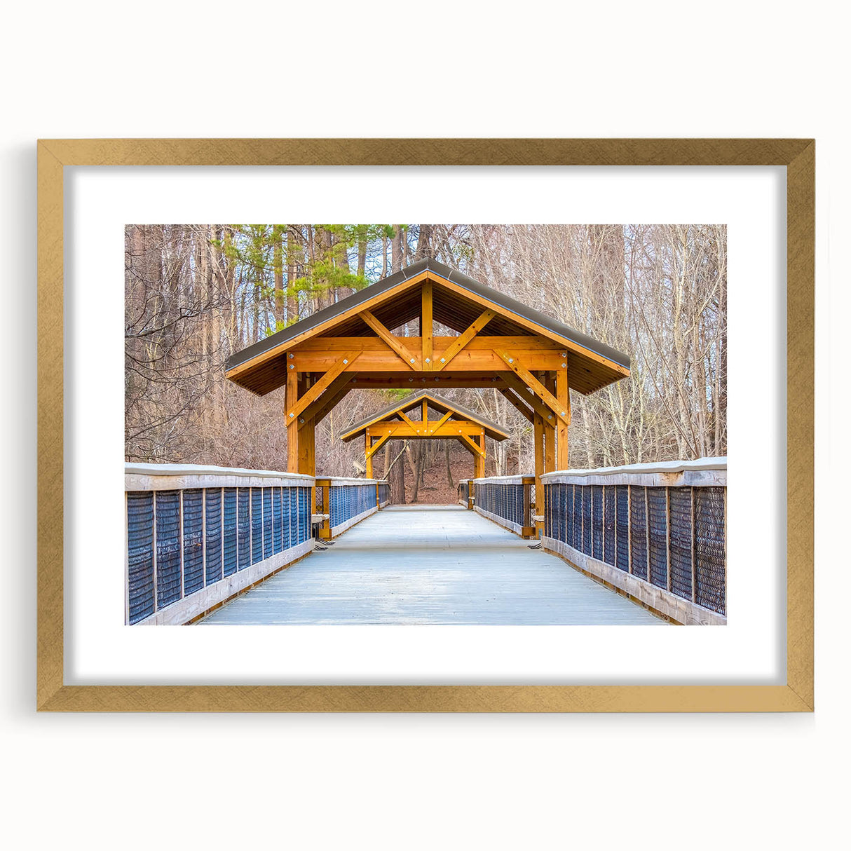 Extra large abstract art print of Raleigh, featuring textured swirls in earth tones, framed in gold.
