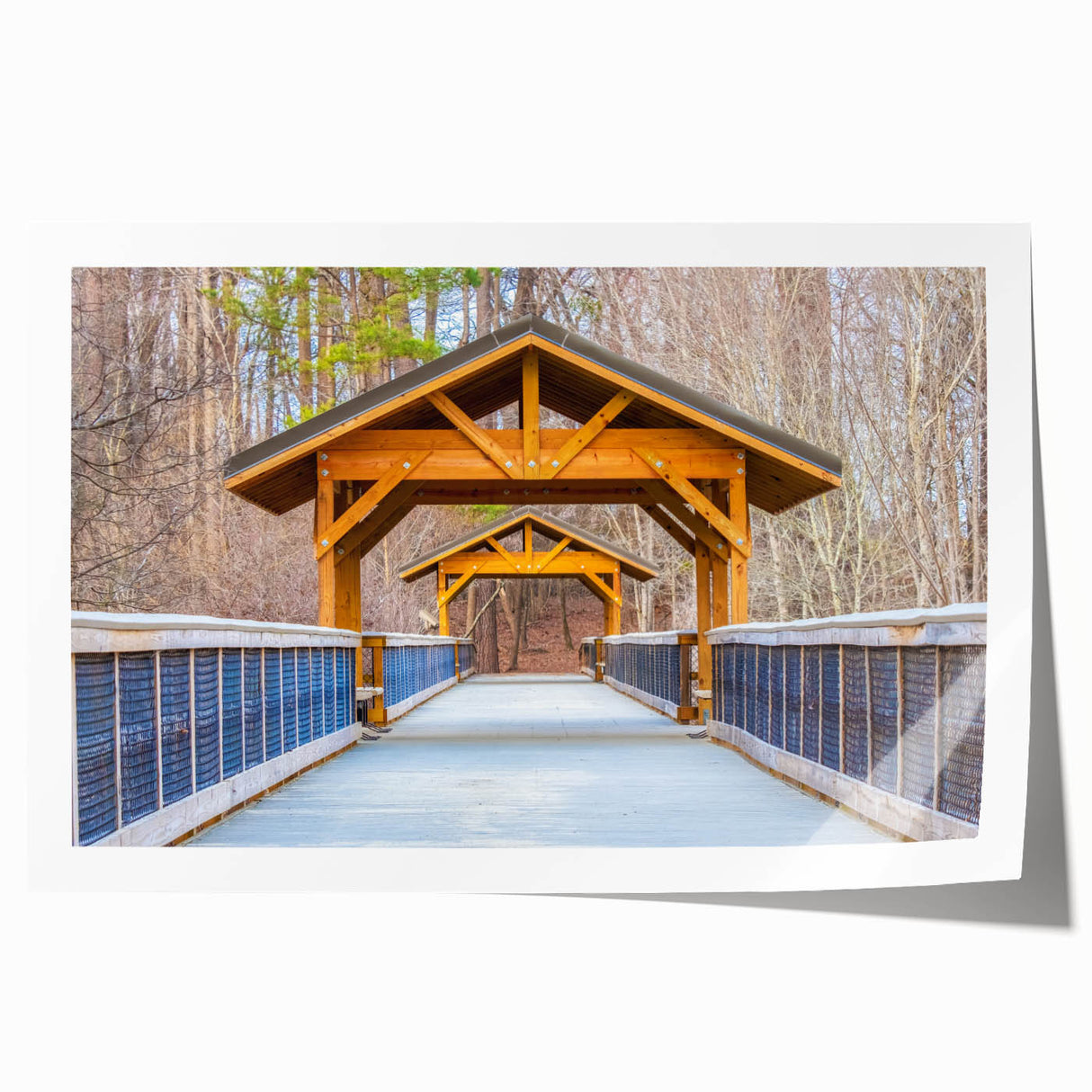Rolled print of Raleigh, North Carolina scenery in soft pastel tones, ideal for art wall dining room.