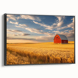 Black and white framed canvas of a North Dakota landscape, ideal for bedroom wall decor.