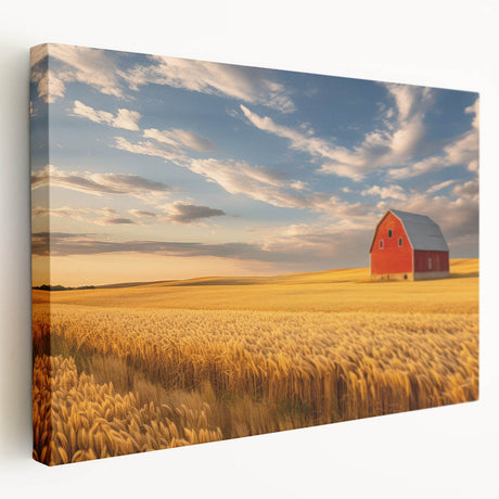 Large art print of a North Dakota landscape on stretched canvas, featuring muted earth tones, ideal for kitchen wall art.
