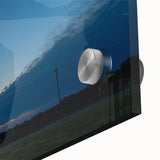 Large abstract wall art depicting Oklahoma scenery in muted earth tones on acrylic glass, suitable for dining room ambiance.