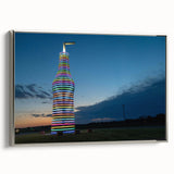 Vintage poster art featuring a colorful Oklahoma landscape on framed canvas, ideal for enhancing a living room's decor.