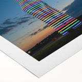 Art deco poster of Oklahoma scenery in muted earth tones on rolled canvas, suitable for dining room wall art.