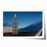 Rolled print of Oklahoma scenery with pastel floral designs, ideal for art wall dining room decor.