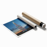 Rolled print of Oklahoma scenery featuring soft pastel shades, ideal for classy bathroom wall art.