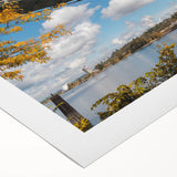 Art deco poster of Portland, Oregon skyline in muted gray tones on rolled canvas, suitable for dining room wall art.