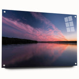 Abstract depiction of Pennsylvania scenery in muted earth tones on acrylic glass, suitable for dining room decor.