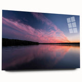 Large abstract depiction of Pennsylvania scenery in muted earth tones on acrylic glass.