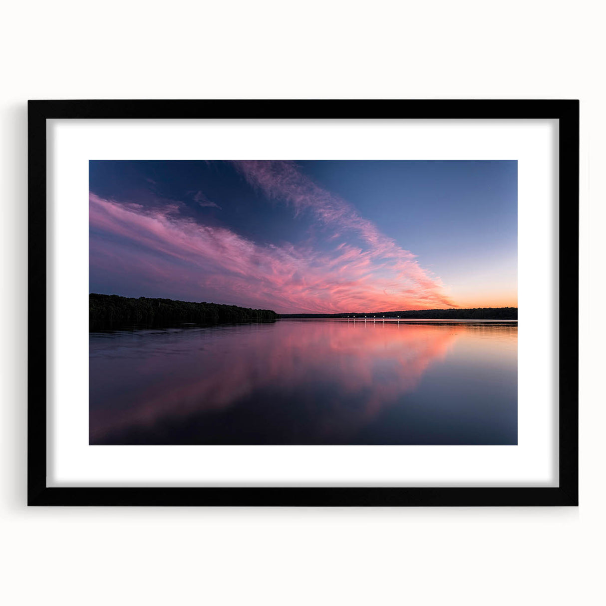 Extra large abstract art print of colorful, textured Pennsylvania scenery on a black-framed canvas.