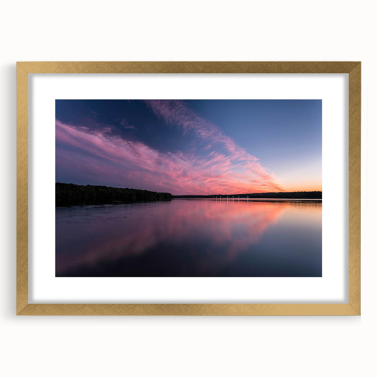 Extra large abstract art print of textured Pennsylvania scenery in muted earth tones, framed in gold.