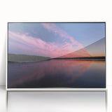 Art deco poster of Pennsylvania scenery in muted colors on white framed acrylic, suitable for modern nursery decor.