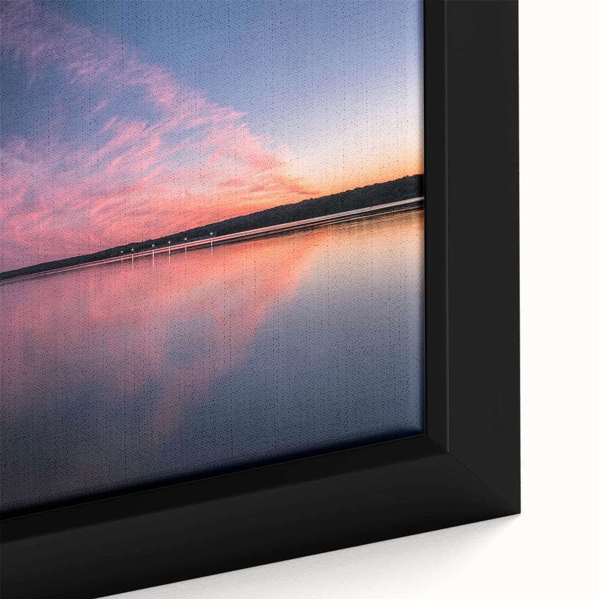 Framed canvas featuring a textured depiction of a Pennsylvania scene in black with colorful accents.