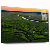 Acrylic print of Charleston, South Carolina scenery in muted watercolor tones, ideal for bedroom or dining room art.