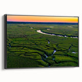 Black and white framed canvas of Charleston landscape, ideal for bedroom wall art, featuring a vintage poster style.