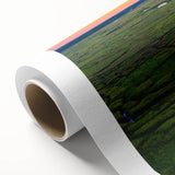 Art Deco poster of Charleston scenery in pastel shades on rolled canvas, ideal for nursery wall art.