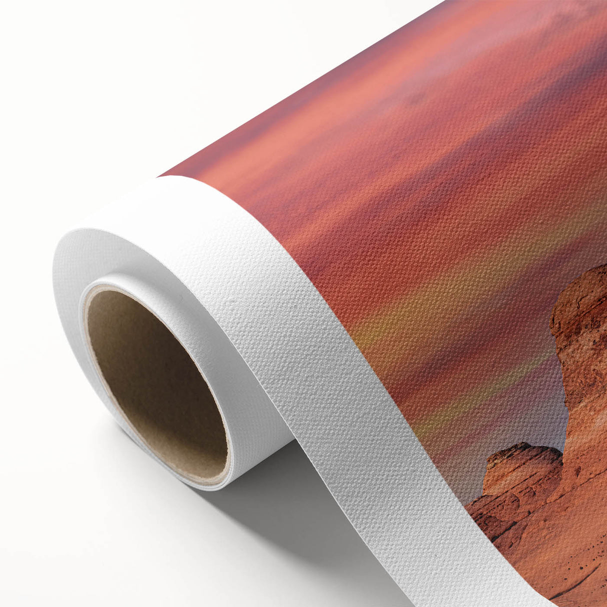 Art Deco poster of Arches National Park in muted earth tones on rolled canvas, ideal for nursery wall art.