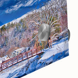 Large abstract wall art print of a Vermont landscape in muted earth tones on acrylic glass, ideal for dining room decor.