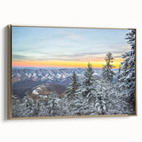 Framed canvas featuring a vintage-style landscape painting of Virginia with muted gold and black tones.