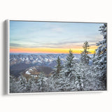 Vintage poster art of Virginia scenery on framed canvas, featuring colorful elements on a black background.