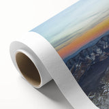 Art Deco poster of Virginia scenery on rolled canvas, featuring muted green and beige tones.