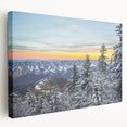 Large art print of Virginia scenery on stretched canvas, featuring muted green and blue tones, ideal for kitchen wall art.