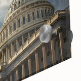 Acrylic print of Washington D.C. Capitol in abstract style with muted colors, ideal for dining room art.