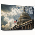 Acrylic print of Washington D.C. Capitol in muted colors, suitable for bedroom or dining room decor.