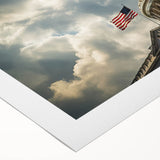 Art deco poster of Washington D.C. Capitol in muted sepia tones on rolled canvas, suitable for dining room wall art.