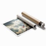 Extra large rolled print of Washington D.C. Capitol with muted green and beige tones, ideal for classy bathroom wall art.