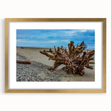 Extra large abstract art print depicting textured scenery of Olympic, Washington in muted earth tones on a framed canvas.