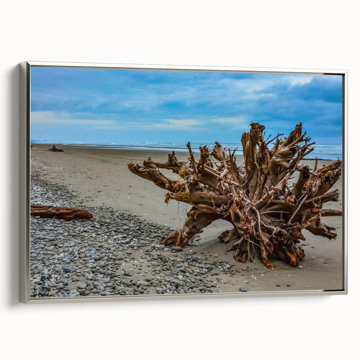 Landscape art painting of Olympic National Park on a framed canvas.