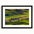 Extra large framed wall art featuring an abstract depiction of the Palouse region in vibrant, textured colors.