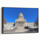 Black and white landscape art painting of West Virginia on framed canvas, ideal for bedroom wall decor.