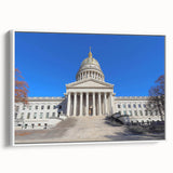 Vintage poster art of West Virginia scenery in vibrant colors, framed canvas, ideal for living room decor.