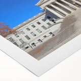 Art deco poster of West Virginia scenery in muted earth tones on rolled canvas, suitable for dining room or bathroom.