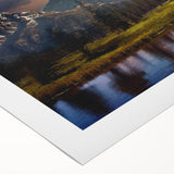 Art deco poster of Wyoming's Grand Tetons in muted earth tones on rolled canvas, suitable for dining room wall art.