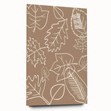 Large abstract wall art depicting fall trees in orange and brown tones on acrylic glass.