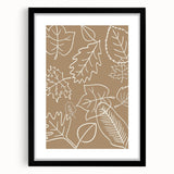 Extra large abstract art print featuring textured fall colors on a framed black matte canvas, ideal for living room decor.