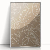 Art deco poster featuring modern art wall decor with autumnal colors on a white acrylic frame, ideal for nursery wall art.