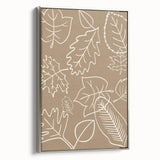 Framed canvas depicting a vintage-style landscape art painting with colorful autumn trees and a black background.