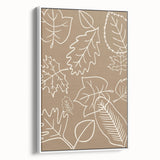 Vintage poster art of a fall scene on framed canvas, featuring a palette of orange and brown, suitable for living room decor.