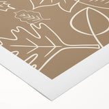 Art deco poster featuring autumn trees in orange and brown hues on rolled canvas, suitable for dining room decor.